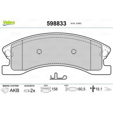 598833 VALEO Комплект гальмівних колодок дисковий гальм