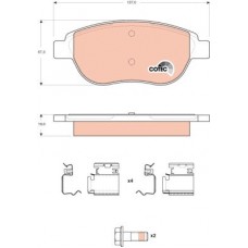 GDB1676 TRW TRW Гальмівні колодки пер. Peugeot 207 Citroen C4(+ESP)