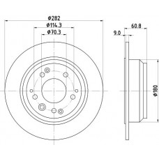 8DD 355 105-001 HELLA Гальмівний диск