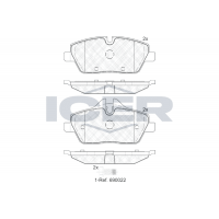 181662-202 ICER Комплект гальмівних колодок дисковий гальм