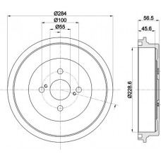 8DT 355 302-711 HELLA PAGID Гальмівний барабан