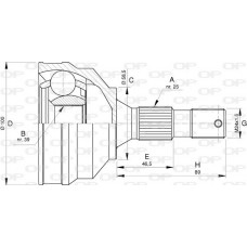 CVJ5747.10 OPEN PARTS Шарнирный комплект, Привідний вал