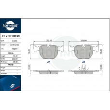 RT 2PD10030 ROTINGER Комплект гальмівних колодок дисковий гальм