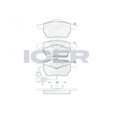 181384 ICER Комплект гальмівних колодок дисковий гальм