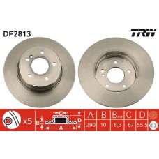 DF2813 TRW Гальмівний диск