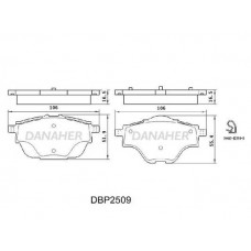 DBP2509 DANAHER Комплект гальмівних колодок дисковий гальм