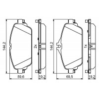 0 986 494 951 BOSCH Комплект гальмівних колодок дисковий гальм