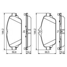 0 986 494 951 BOSCH Комплект гальмівних колодок дисковий гальм