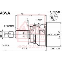 TY-61A48 ASVA Шарнирный комплект, Привідний вал