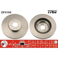 DF4104 TRW Гальмівний диск