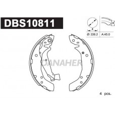 DBS10811 DANAHER Комплект гальмівних колодок