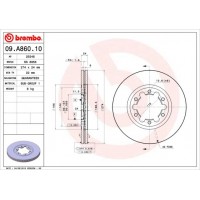 09.A860.10 BREMBO Гальмівний диск