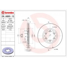 09.A860.10 BREMBO Гальмівний диск