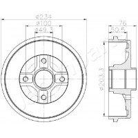 TA-0710 JAPANPARTS Гальмівний барабан
