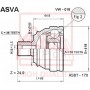 VW-018 ASVA Шарнирный комплект, Привідний вал