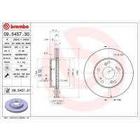 09.5457.31 BREMBO Гальмівний диск