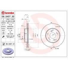 09.5457.31 BREMBO Гальмівний диск