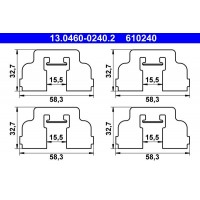 13.0460-0240.2 ATE Комплектуючі колодки дискового гальма
