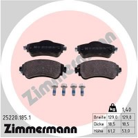 25220.185.1 ZIMMERMANN Комплект гальмівних колодок дисковий гальм