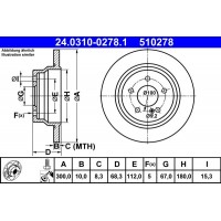 24.0310-0278.1 ATE Гальмівний диск