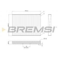 FC0181 BREMSI Фільтр повітря у внутрішньому просторі