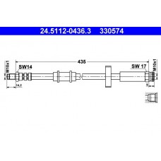24.5112-0436.3 ATE Гальмівний шланг