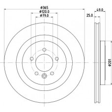 8DD 355 126-641 HELLA Гальмівний диск