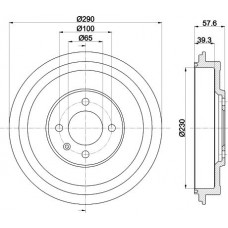8DT 355 300-811 HELLA PAGID Гальмівний барабан