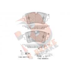 RB2256-208 R BRAKE КомплеК т гальмівних колодок, дискове гальмо