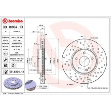 09.8304.1X BREMBO Гальмівний диск
