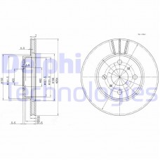 BG3414 DELPHI Гальмівний диск