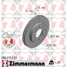 380.2157.20 ZIMMERMANN Гальмівний диск