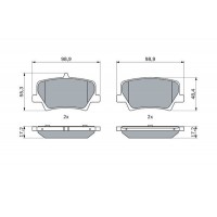 0 986 424 996 BOSCH КомплеК т гальмівних колодок, дискове гальмо