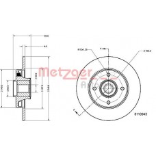 6110943 METZGER Гальмівний диск