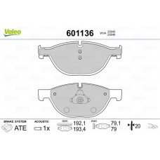 601136 VALEO Комплект гальмівних колодок дисковий гальм
