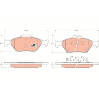GDB3457 TRW Комплект гальмівних колодок дисковий гальм