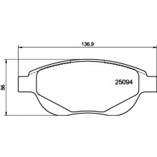 MDB3105 MINTEX Комплект гальмівних колодок дисковий гальм