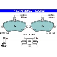 13.0470-2892.2 ATE Комплект гальмівних колодок дисковий гальм