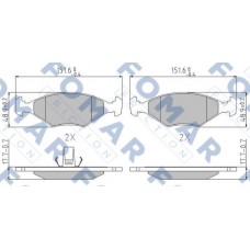 FO 913881 FOMAR Friction КомплеК т гальмівних колодок, дискове гальмо