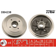DB4238 TRW Гальмівний барабан