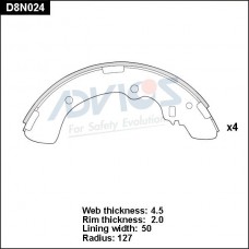 D8N024 ADVICS Комплект гальмівних колодок