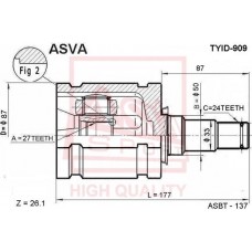 TYID-909 ASVA Шарнирный комплект, Привідний вал