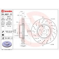 09.A621.31 BREMBO Гальмівний диск