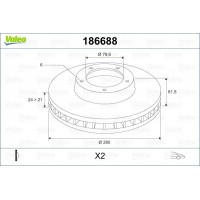 186688 VALEO Гальмівний диск