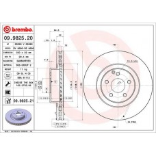09.9825.20 BREMBO Гальмівний диск