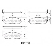 DBP1759 DANAHER Комплект гальмівних колодок дисковий гальм