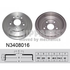 N3408016 NIPPARTS Гальмівний барабан
