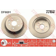 DF6691 TRW Гальмівний диск