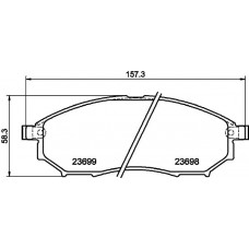 8DB 355 027-851 HELLA Комплект гальмівних колодок дисковий гальм