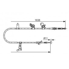 1 987 482 465 BOSCH Тросик, cтояночный тормоз